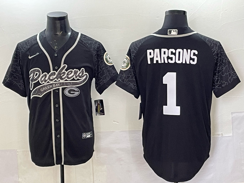 Men Green Bay Packers #1 Parsons black Nike NFL 2025 jersey 011->green bay packers->NFL Jersey